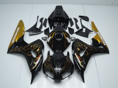 Preto Ouro Chama Carenagem Moto CBR 1000RR 06-07