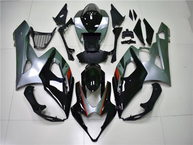 Preto Prata Carenagem Moto GSXR 1000 K5 05-06 Preto Prata Carenagem Moto GSXR 1000 K5 05-06