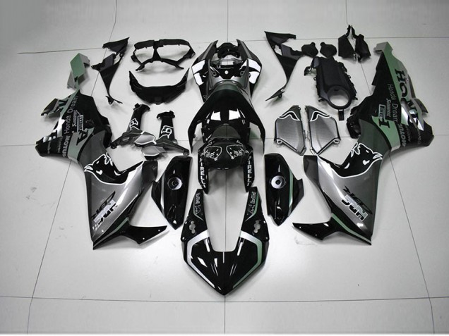 Preto Prata HRC Carenagem Moto CBR 1000RR 17-23