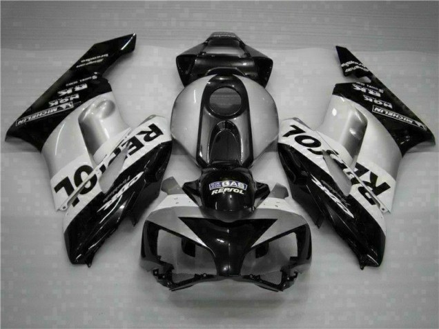 Preto Prata Repsol Abs Moto Plásticos CBR 1000RR 04-05 Preto Prata Repsol Abs Moto Plásticos CBR 1000RR 04-05