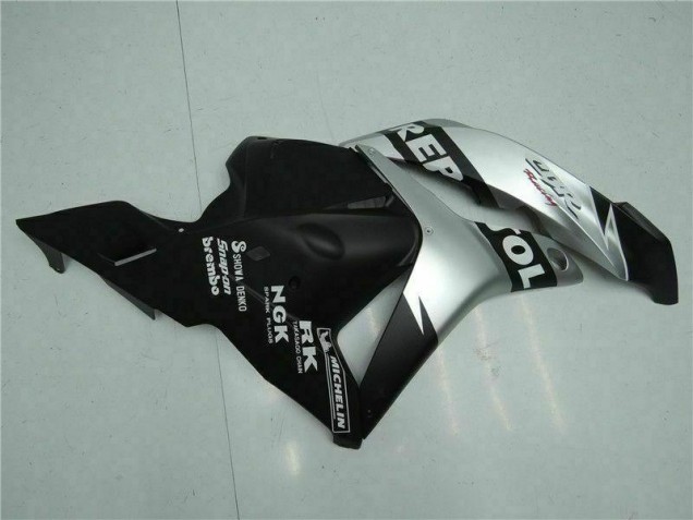 Preto Prata Repsol Carenagem Moto CBR 600RR 09-12 Preto Prata Repsol Carenagem Moto CBR 600RR 09-12