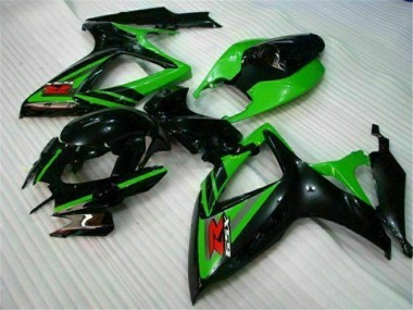 Preto Verde Carenagem Moto GSXR 600 / 750 K6 06-07