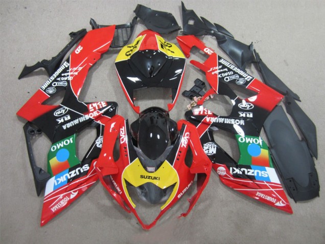 Preto Vermelho Amarelo Carenagem Moto GSXR 1000 K5 05-06