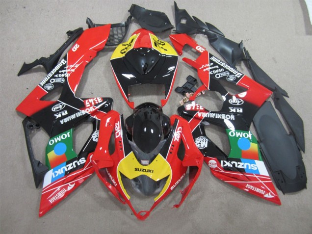 Preto Vermelho Amarelo Jomo Carenagem Moto GSXR 600 K6 06-07 Preto Vermelho Amarelo Jomo Carenagem Moto GSXR 600 K6 06-07