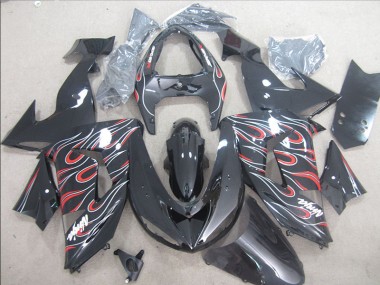 Preto Vermelho Branco Chama Ninja Carenagem Moto ZX10R 06-07