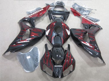 Preto Vermelho Chama Carenagem Moto CBR 1000RR 06-07