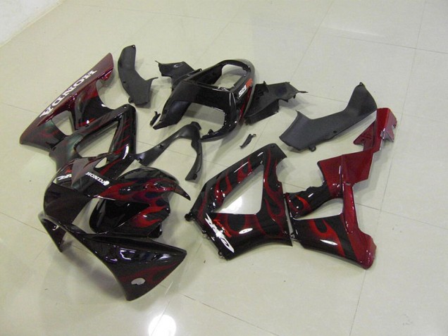 Preto Vermelho Chama Carenagem Moto CBR 900RR 929 00-01