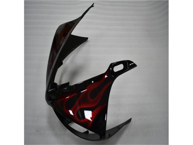 Preto Vermelho Chama Moto Plástico R6 03-05 Preto Vermelho Chama Moto Plástico R6 03-05