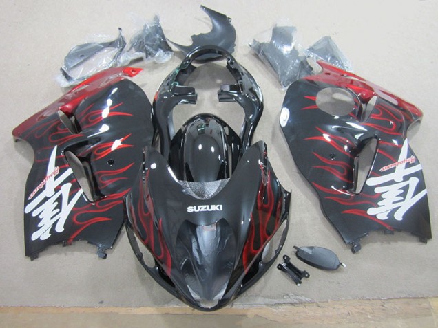 Preto Vermelho Chama Moto Plásticos GSXR 1300 Hayabusa 96-07 Preto Vermelho Chama Moto Plásticos GSXR 1300 Hayabusa 96-07