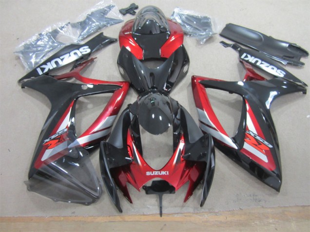 Preto Vermelho Kit Carenagem Moto GSXR 600 K6 06-07 Preto Vermelho Kit Carenagem Moto GSXR 600 K6 06-07