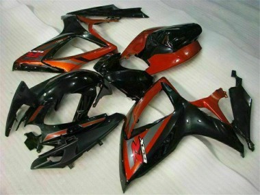 Preto Vermelho Kits Carenagem Moto GSXR 600 / 750 K6 06-07