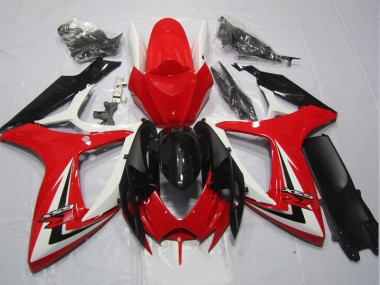 Preto Vermelho Kits Carenagem Moto GSXR 600 K6 06-07