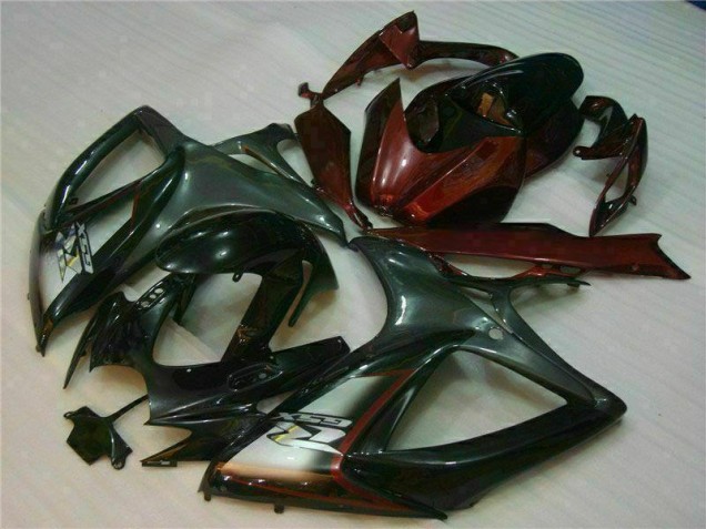 Preto Vermelho Moto Plásticos GSXR 600 / 750 K6 06-07 Preto Vermelho Moto Plásticos GSXR 600 / 750 K6 06-07