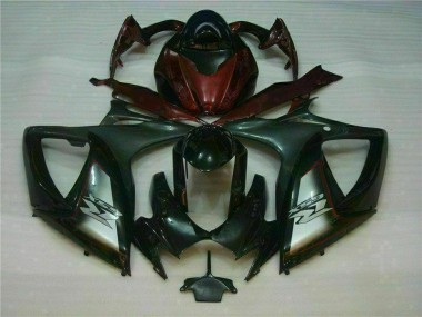 Preto Vermelho Moto Plásticos GSXR 600 / 750 K6 06-07