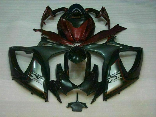 Preto Vermelho Moto Plásticos GSXR 600 / 750 K6 06-07 Preto Vermelho Moto Plásticos GSXR 600 / 750 K6 06-07