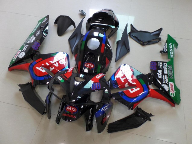 Preto Vermelho Pata Carenagem Moto CBR 600RR 05-06