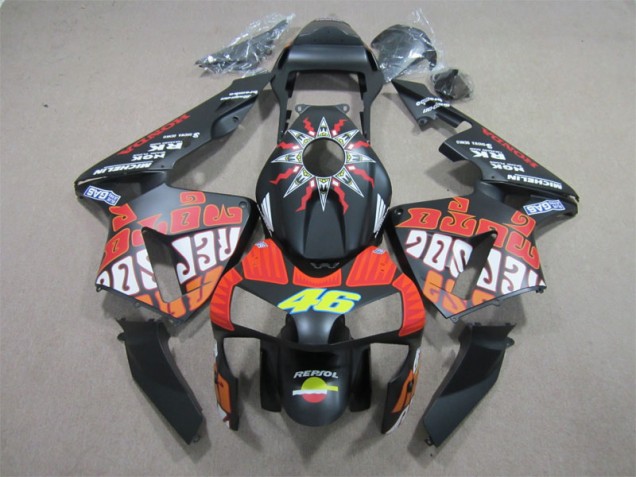 Preto Vermelho Repsol 46 Carenagem Moto CBR 600RR 03-04