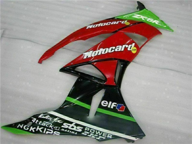 Preto Vermelho Verde Motocard Carenagem Moto ZX6R 09-12