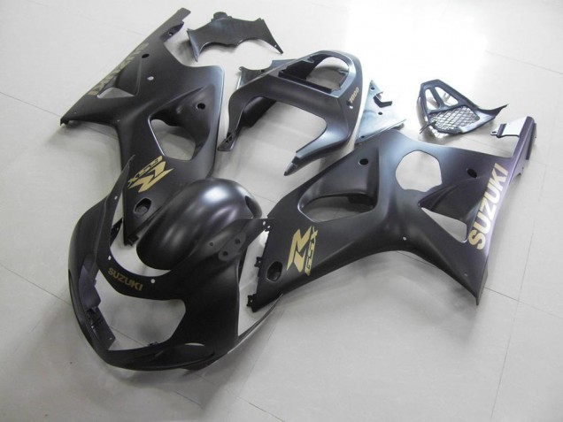 Tudo Preto Fosco & Ouro Adesivo Carenagem Moto GSXR 1000 K1 00-02 Tudo Preto Fosco & Ouro Adesivo Carenagem Moto GSXR 1000 K1 00-02