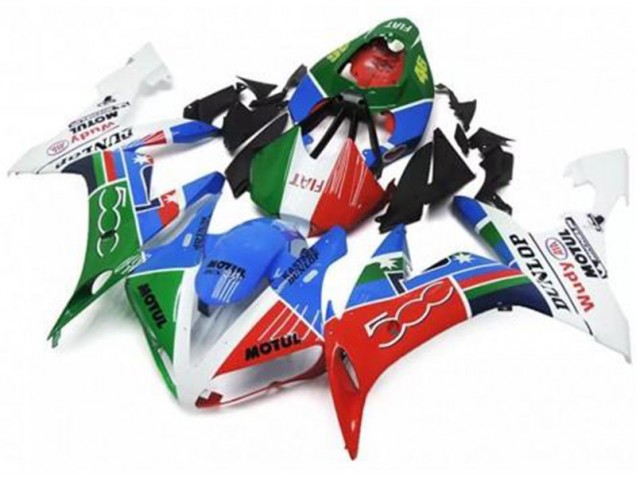 Verde Vermelho Azul Branco Carenagem Moto R1 04-06