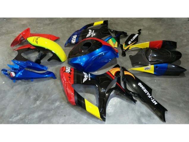 Vermelho Azul Carenagem Moto GSXR 600 / 750 K6 06-07 Vermelho Azul Carenagem Moto GSXR 600 / 750 K6 06-07