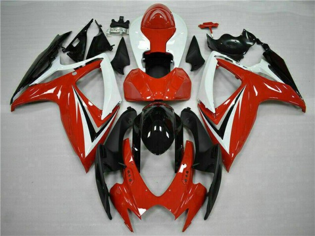 Vermelho Branco Abs Carenagem Moto GSXR 600 / 750 K6 06-07