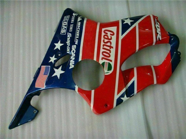 Vermelho Branco Azul Castrol Cycle World Carenagem Moto CBR 600 F4i 01-03