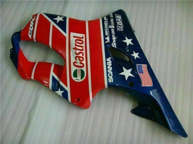 Vermelho Branco Azul Castrol Cycle World Carenagem Moto CBR 600 F4i 01-03