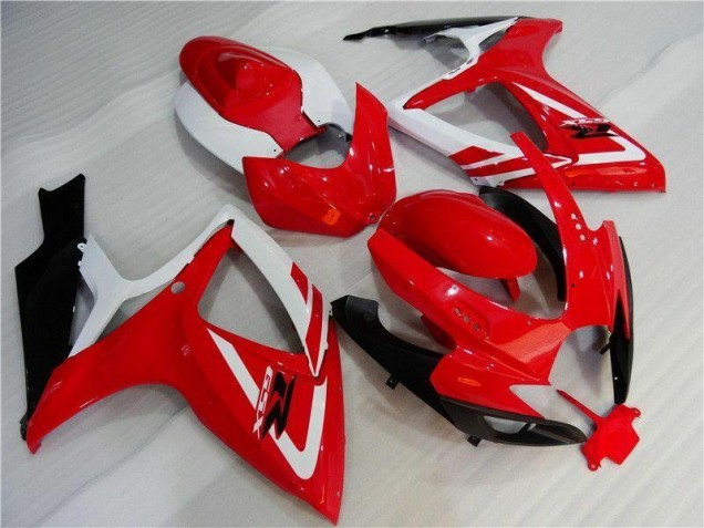 Vermelho Branco Injeção Kits Carenagem Moto GSXR 600 / 750 K6 06-07
