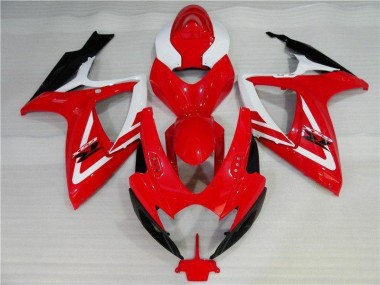 Vermelho Branco Injeção Kits Carenagem Moto GSXR 600 / 750 K6 06-07