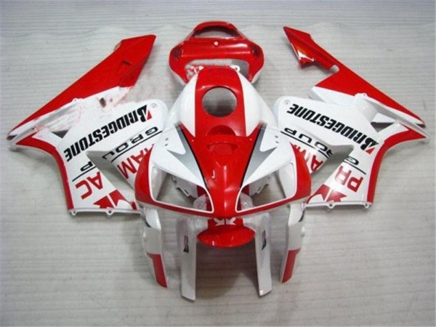 Vermelho Branco Kit Carenagem Moto CBR 600RR 07-08 Vermelho Branco Kit Carenagem Moto CBR 600RR 07-08