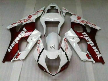 Vermelho Branco Kits Carenagem Moto GSXR 1000 K3 03-04