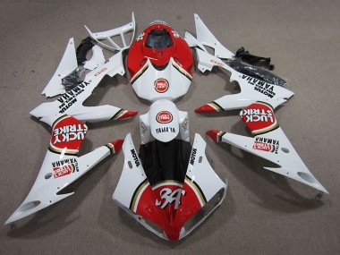 Vermelho Branco Lucky Strike Carenagem Moto R6 08-16