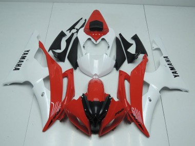 Vermelho & Branco Pérola Carenagem Moto R6 08-16