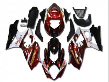 Vermelho Branco Preto Carenagem Moto GSXR 600 / 750 K8 08-10