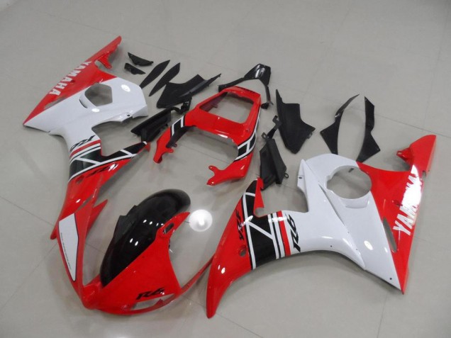 Vermelho & Branco & Preto Carenagem Moto R6 03-05