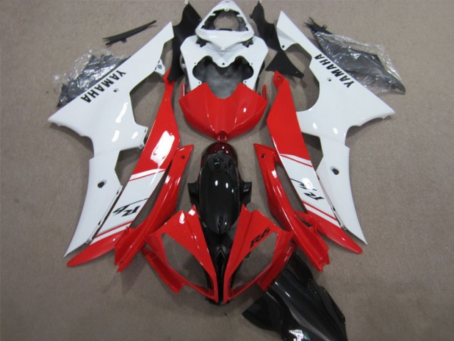 Vermelho Branco Preto Decalque Carenagem Moto R6 08-16 Vermelho Branco Preto Decalque Carenagem Moto R6 08-16
