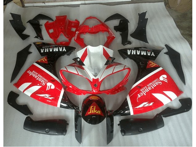 Vermelho Branco & Preto Graphic Carenagem Moto R1 12-14