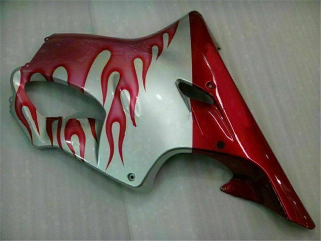 Vermelho Chama Prata Carenagem Moto CBR 600 F4i 01-03 Vermelho Chama Prata Carenagem Moto CBR 600 F4i 01-03