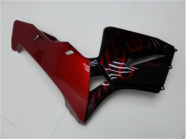 Vermelho Chama Preto Carenagem Moto CBR 600RR 05-06 Vermelho Chama Preto Carenagem Moto CBR 600RR 05-06