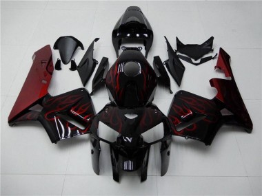 Vermelho Chama Preto Carenagem Moto CBR 600RR 05-06