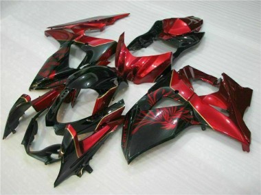 Vermelho Chama Preto Carenagem Moto GSXR 1000 K9 09-16
