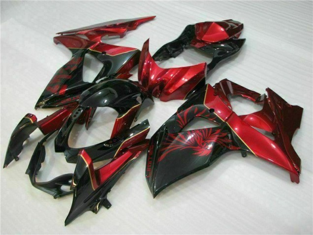 Vermelho Chama Preto Carenagem Moto GSXR 1000 K9 09-16
