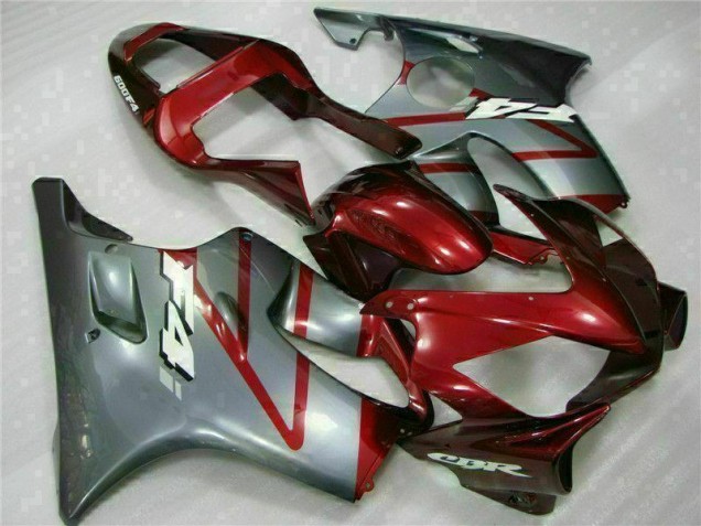 Vermelho Prata Abs Kits Completos Carenagem Moto CBR 600 F4i 01-03