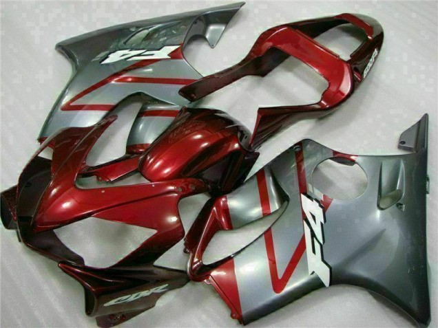 Vermelho Prata Abs Kits Completos Carenagem Moto CBR 600 F4i 01-03