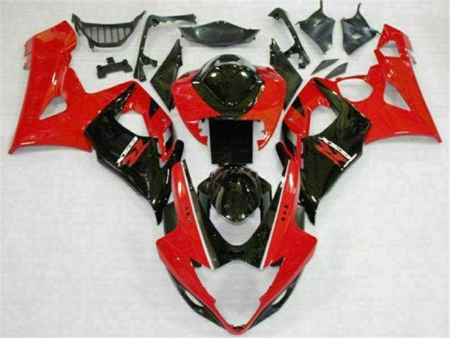 Vermelho Preto Abs Kits Completos Carenagem Moto GSXR 1000 K5 05-06