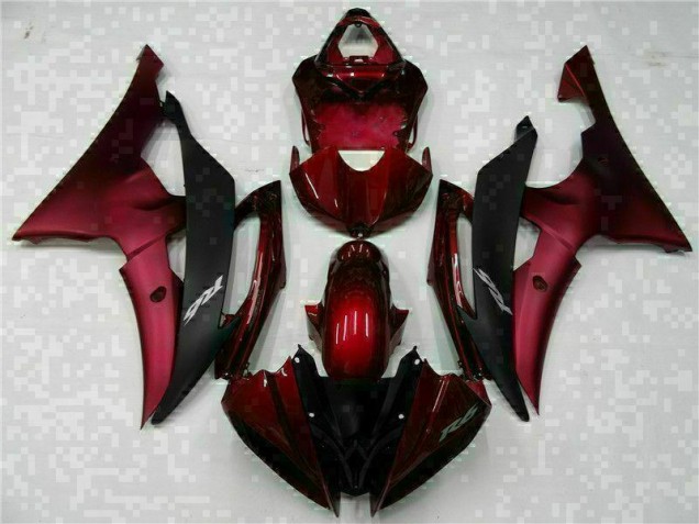 Vermelho Preto Abs Moto Plástico R6 08-16 Vermelho Preto Abs Moto Plástico R6 08-16