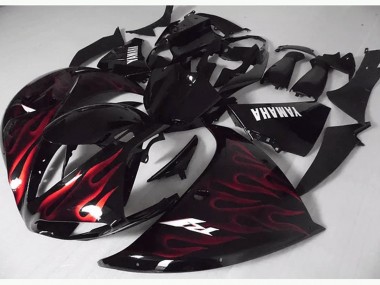 Vermelho Preto Chama Carenagem Moto R1 12-14