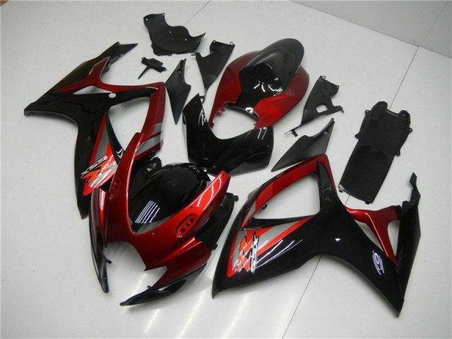 Vermelho Preto Injeção Kit Carenagem GSXR 600 / 750 K6 06-07 Vermelho Preto Injeção Kit Carenagem GSXR 600 / 750 K6 06-07