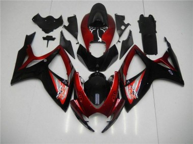 Vermelho Preto Injeção Kit Carenagem GSXR 600 / 750 K6 06-07